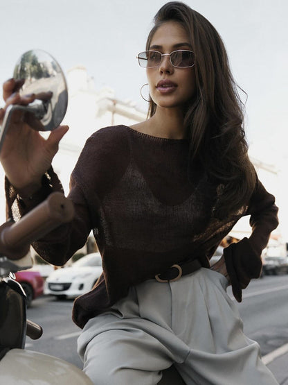 Casual Long-Sleeve Knit Top For Women 2026