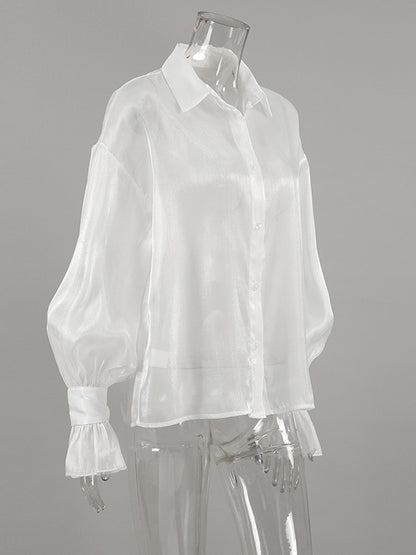 See-through Long Sleeve Shirt Sun Protection Top For Women 2026