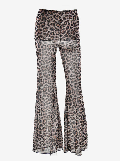 Printed Sheer Flared Pants For Women 2026
