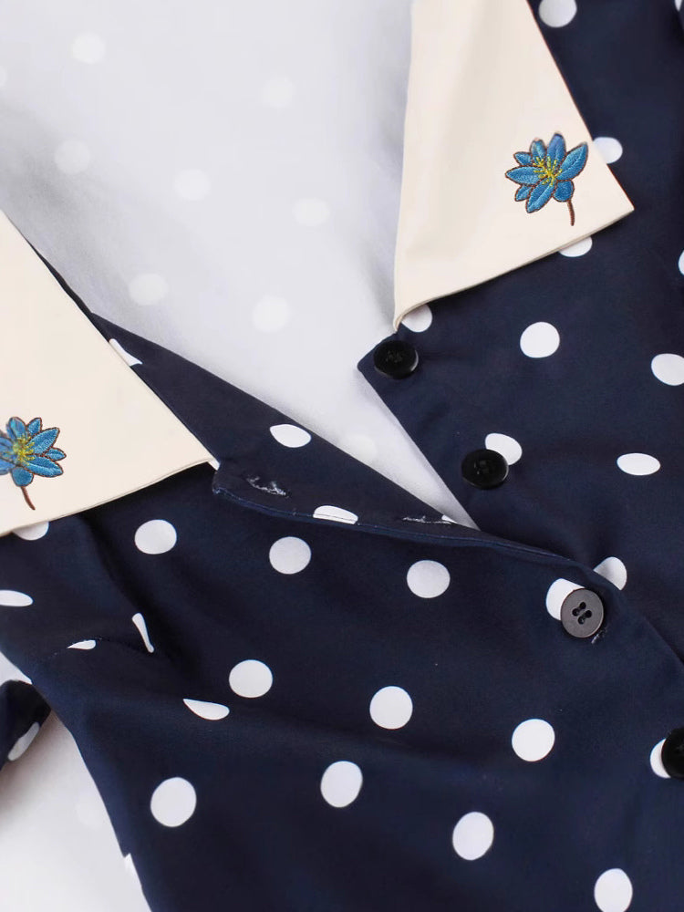 Polka Dot Midi Vintage Dress Belted Hepburn Style Summer Co-ord Set For Women 2026