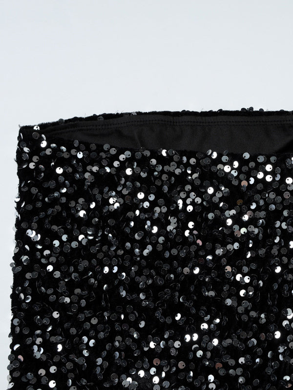 Sequin Strapless Mini Dress With Puff Skirt 2026