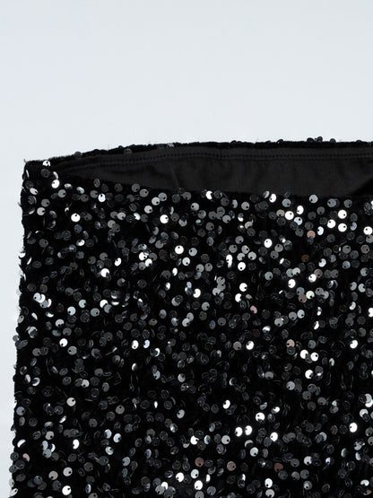 Sequin Strapless Mini Dress With Puff Skirt 2026