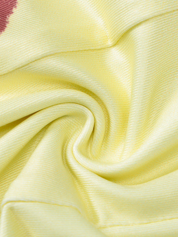 Floral Corset Mini Dress for Women - Yellow Sexy Strapless Backless Bodycon Ruffle Trim Party Gown - Summer Beach 2026