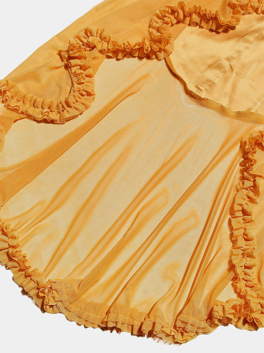 Ruffled Front Party Gown Long Slip Dress For Women 2026