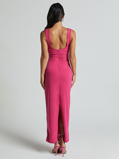 Contrast Color Bodycon Tank Long Dress For Summer 2026
