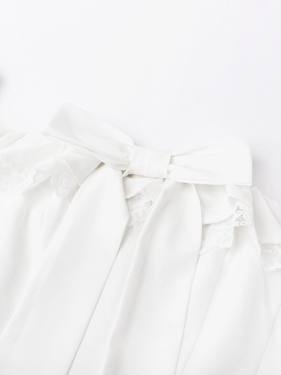 White Off-Shoulder Mini Dress With Ruffle Trim 2026