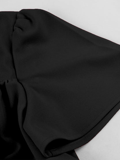 Vintage Square-Neck Midi Dress In Black For Summer 2026
