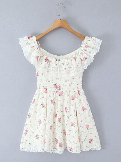 Off Shoulder Floral Mini Dress With Bow Detail For Summer 2026
