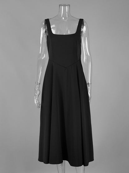 Square Neck Sleeveless A-line Maxi Dress For Summer 2026