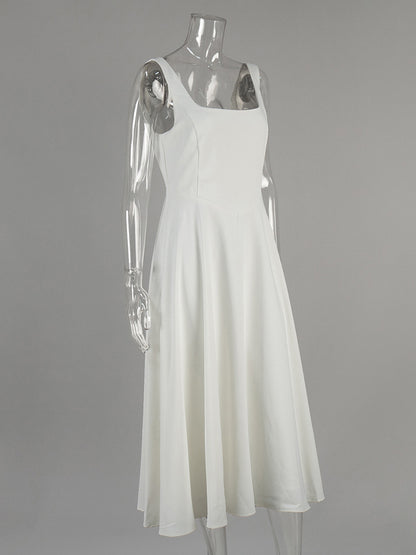 Square Neck Sleeveless A-line Maxi Dress For Summer 2026