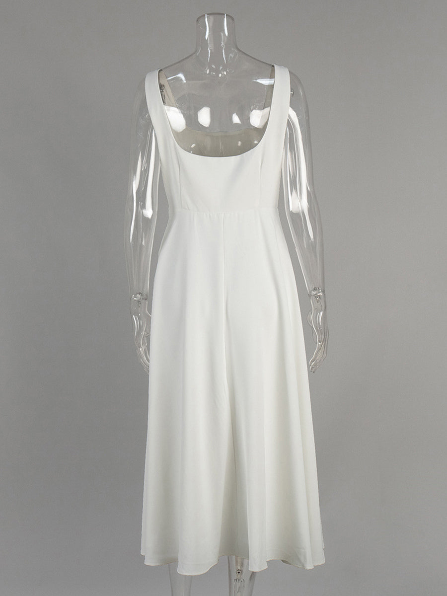 Square Neck Sleeveless A-line Maxi Dress For Summer 2026