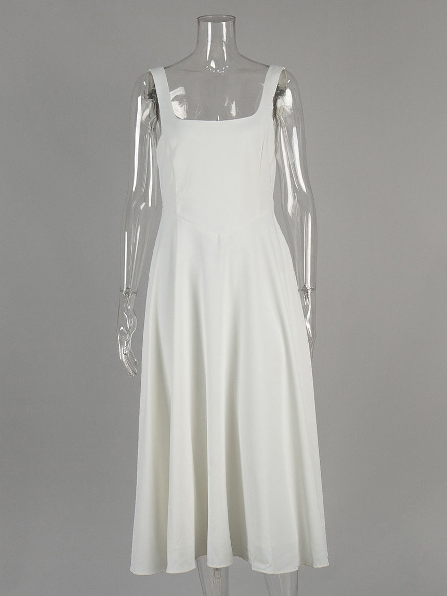 Square Neck Sleeveless A-line Maxi Dress For Summer 2026