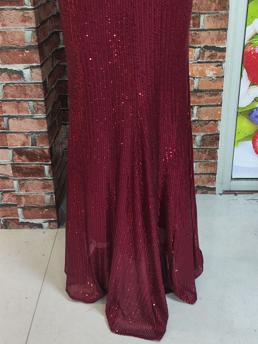 Sequin Maxi Gown With Off-Shoulder And High-slit For Formal Events 2026