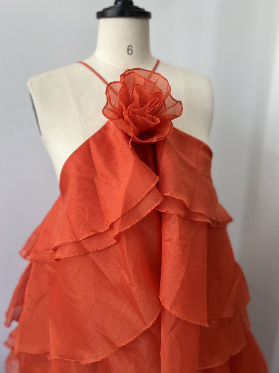 Tiered Maxi Dress With Floral Accents And Open Back For Summer Events 2026