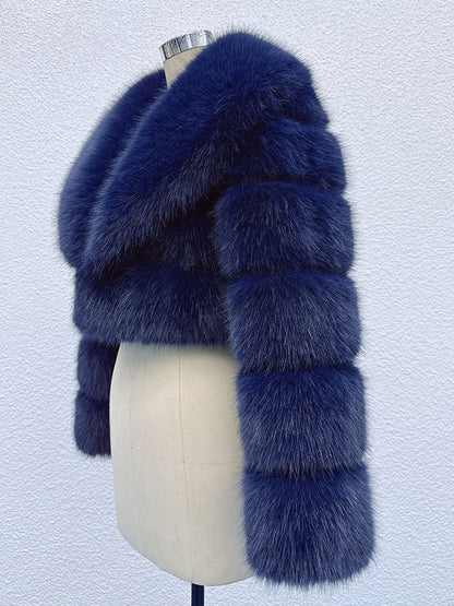 Faux Fur Crop Jacket With Layered Sleeves And Lapel Design For Winter 2026