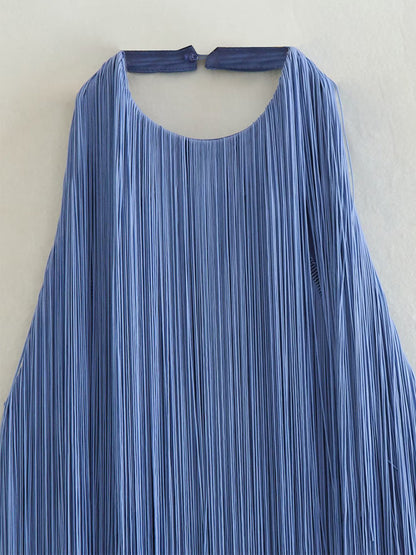 Tassel Fringe Mini Dress With Open Back And Halter Neckline For Party 2026
