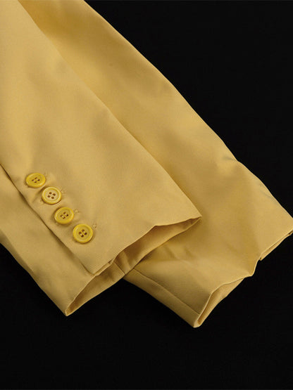 Oversized Suit And Wide-leg Pants 2 Piece Co-ord Set In Yellow For Autumn 2026