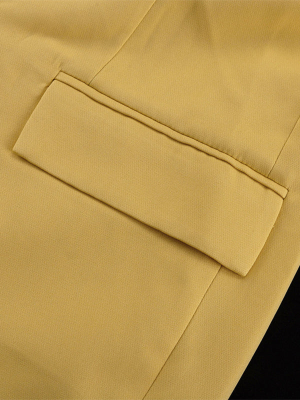 Oversized Suit And Wide-leg Pants 2 Piece Co-ord Set In Yellow For Autumn 2026