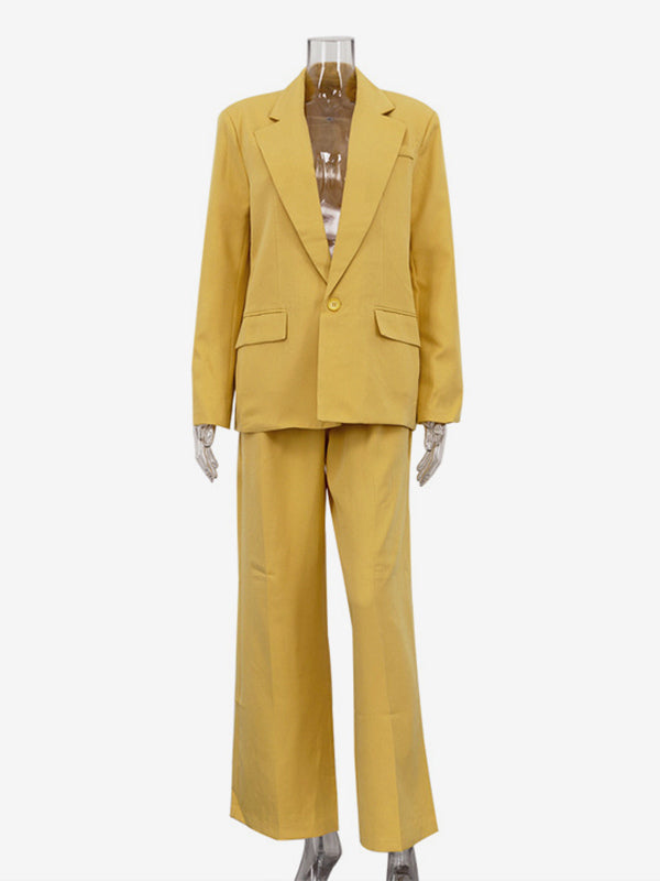Oversized Suit And Wide-leg Pants 2 Piece Co-ord Set In Yellow For Autumn 2026