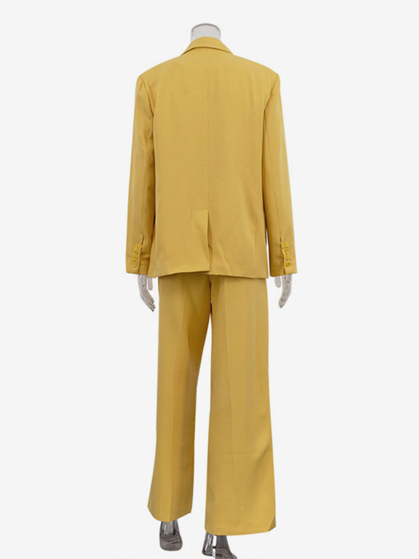 Oversized Suit And Wide-leg Pants 2 Piece Co-ord Set In Yellow For Autumn 2026