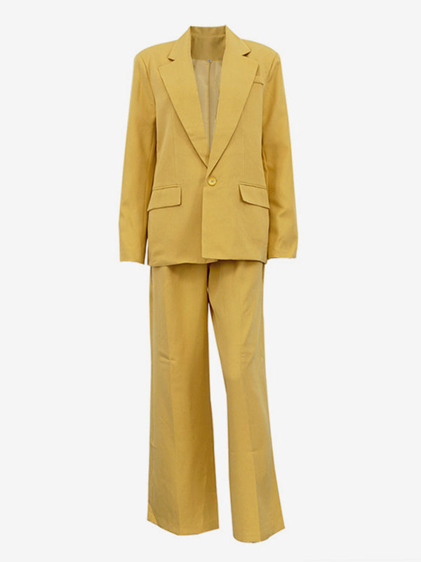 Oversized Suit And Wide-leg Pants 2 Piece Co-ord Set In Yellow For Autumn 2026