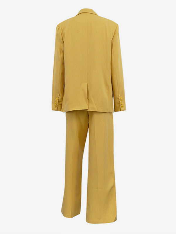 Oversized Suit And Wide-leg Pants 2 Piece Co-ord Set In Yellow For Autumn 2026