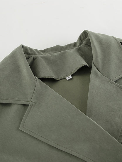 Cropped Windbreaker Tie-Waist Jacket For Women 2026