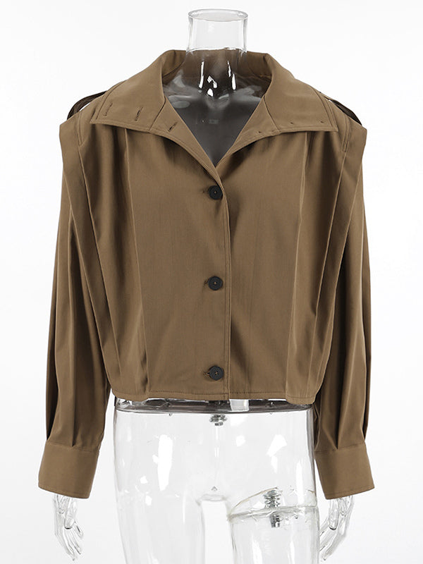Stand Collar Cropped Jacket For Women 2026