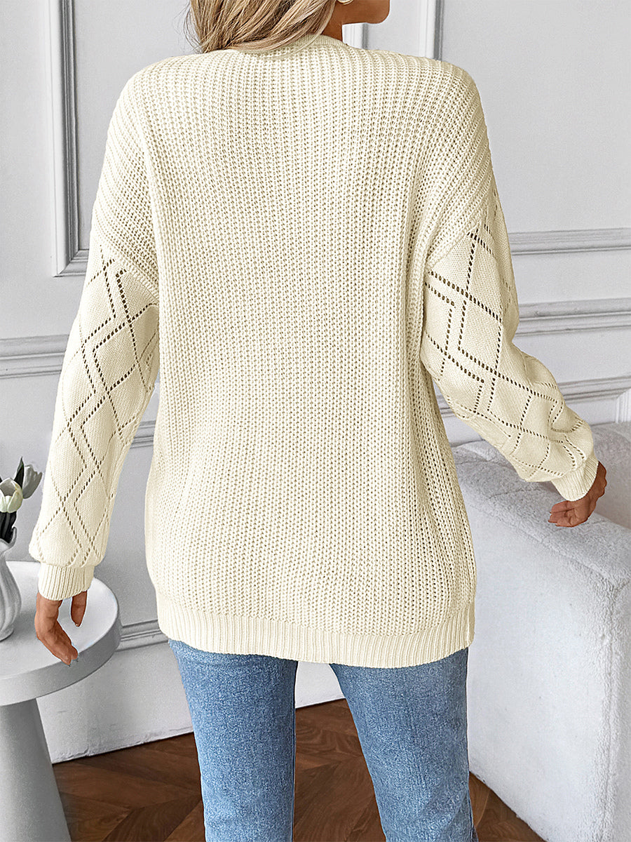Elegant V-Neck Long Sleeves Sweater Pullovers For Women 2026