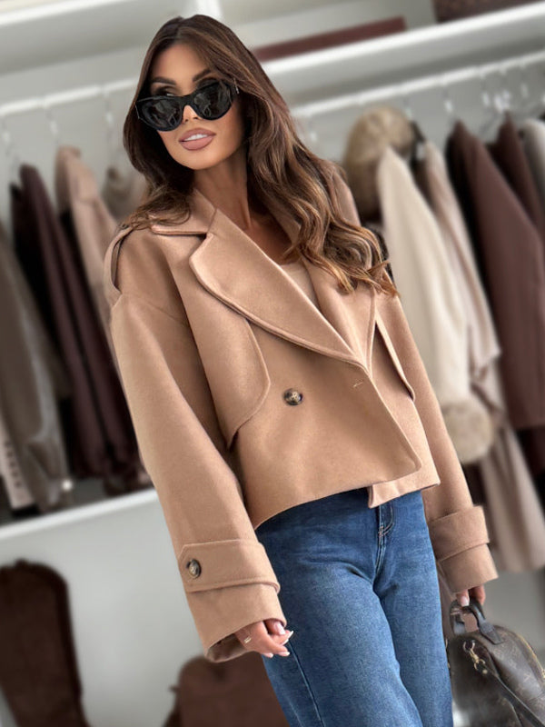 Oversized Dropped-Shoulder Crop Coat For Women 2026