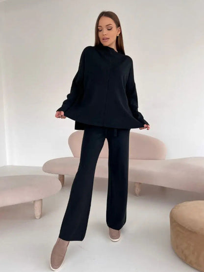 Solid Color Knit Loungewear Co-ord Set For Women 2026