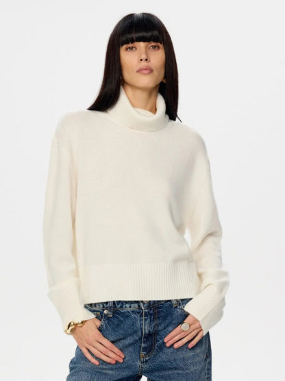 Cowl Neck Solid Color Knit Pullover Sweater For Women 2026