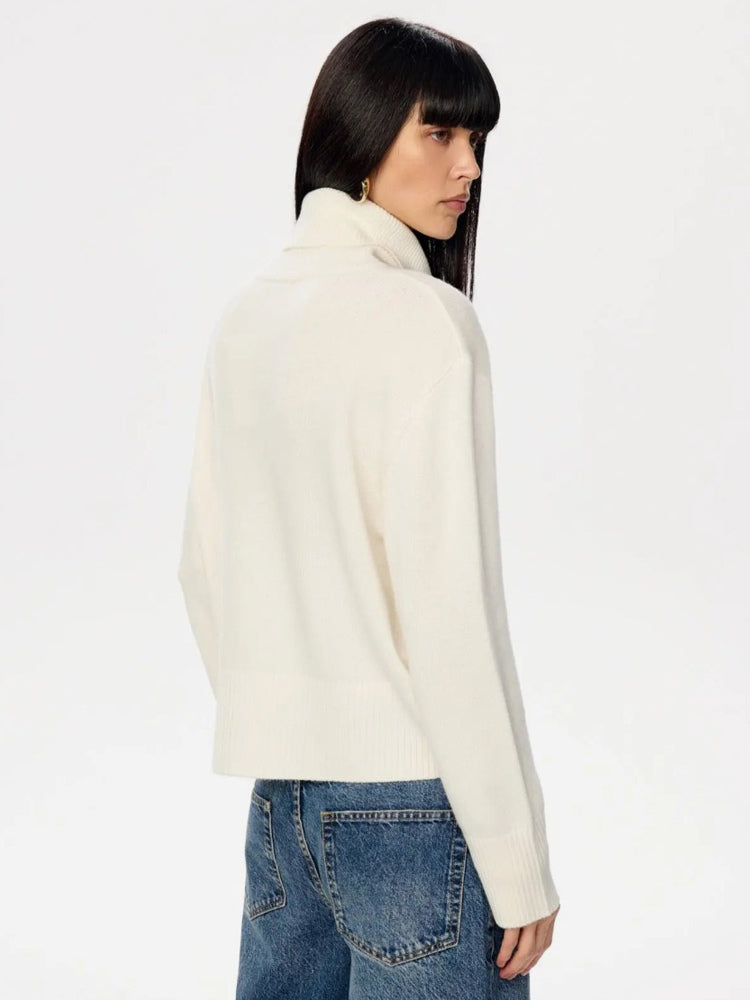 Cowl Neck Solid Color Knit Pullover Sweater For Women 2026