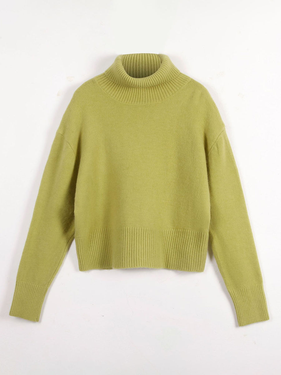 Cowl Neck Solid Color Knit Pullover Sweater For Women 2026