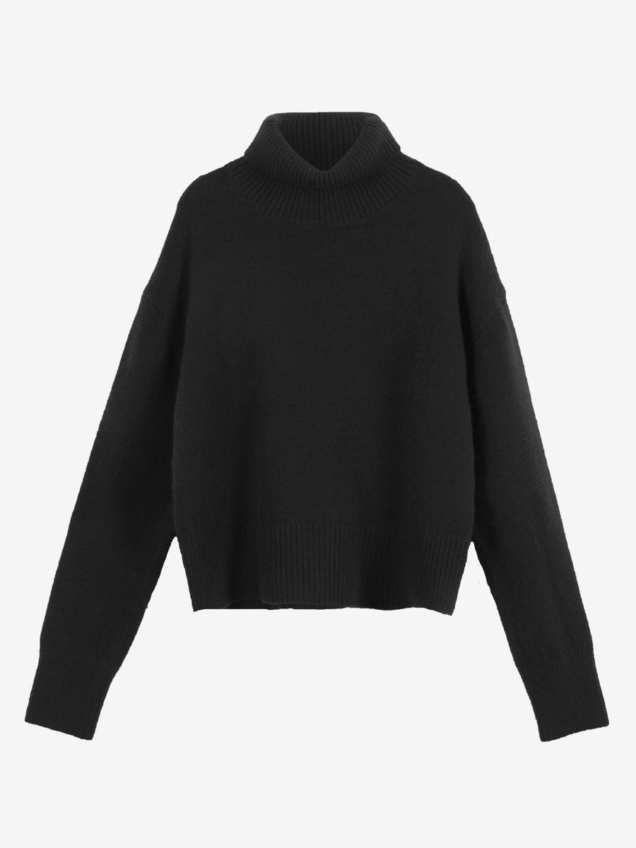 Cowl Neck Solid Color Knit Pullover Sweater For Women 2026