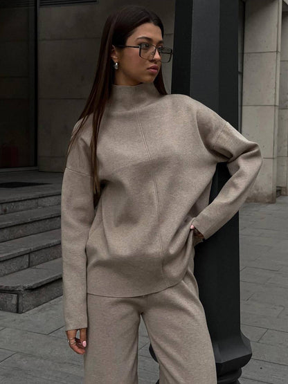 Solid Color Knit Loungewear Co-ord Set For Women 2026