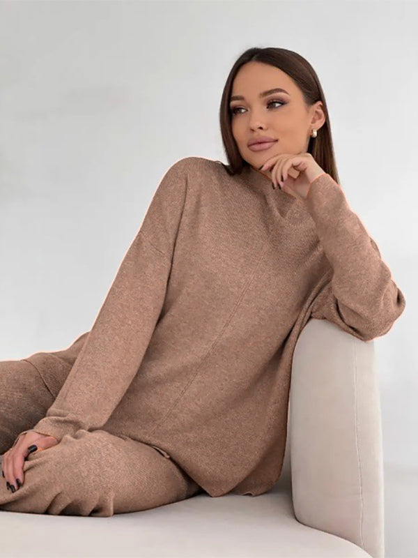 Solid Color Knit Loungewear Co-ord Set For Women 2026