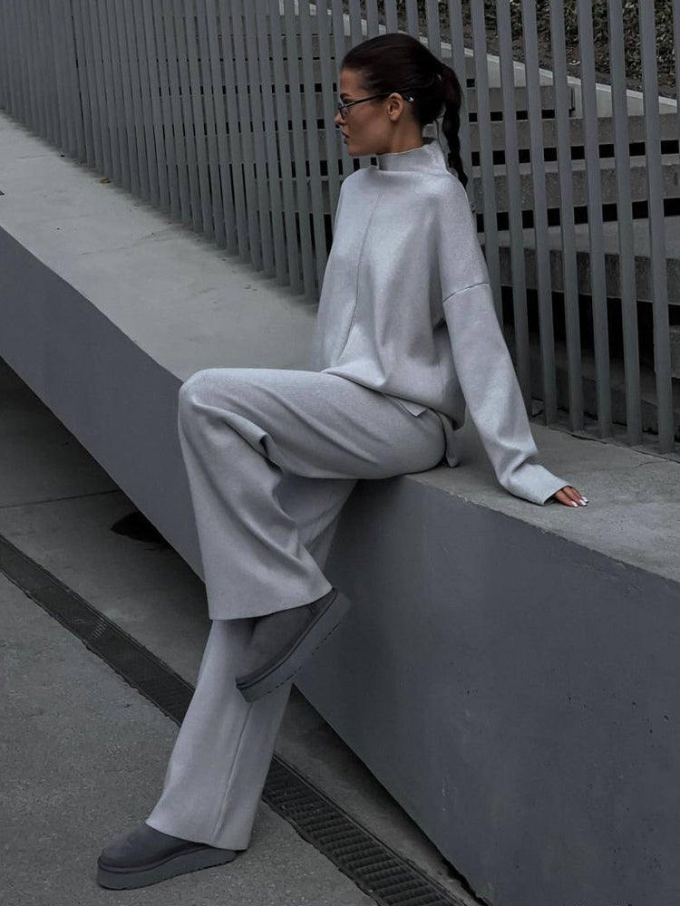 Solid Color Knit Loungewear Co-ord Set For Women 2026