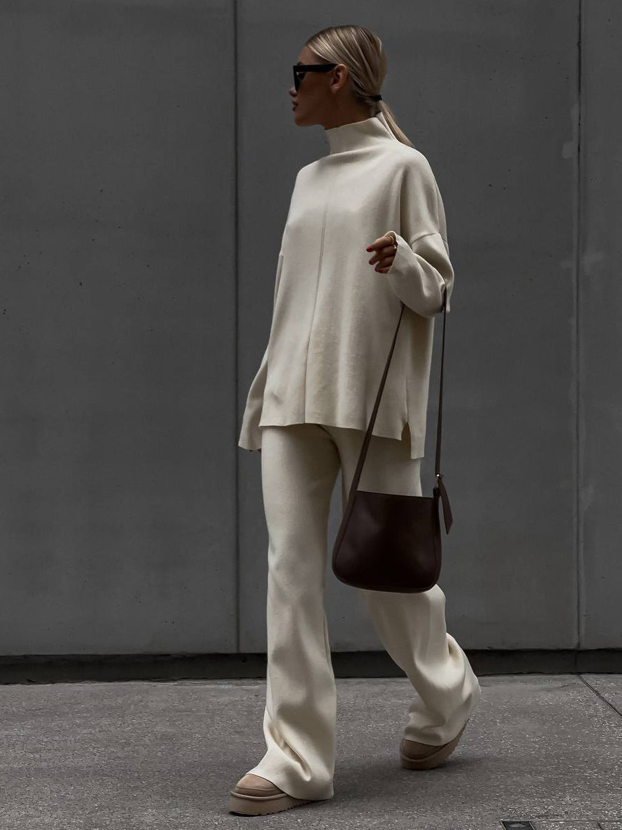 Solid Color Knit Loungewear Co-ord Set For Women 2026