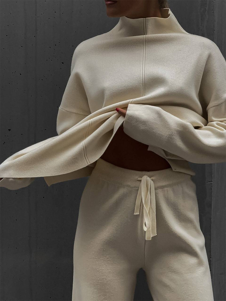 Solid Color Knit Loungewear Co-ord Set For Women 2026