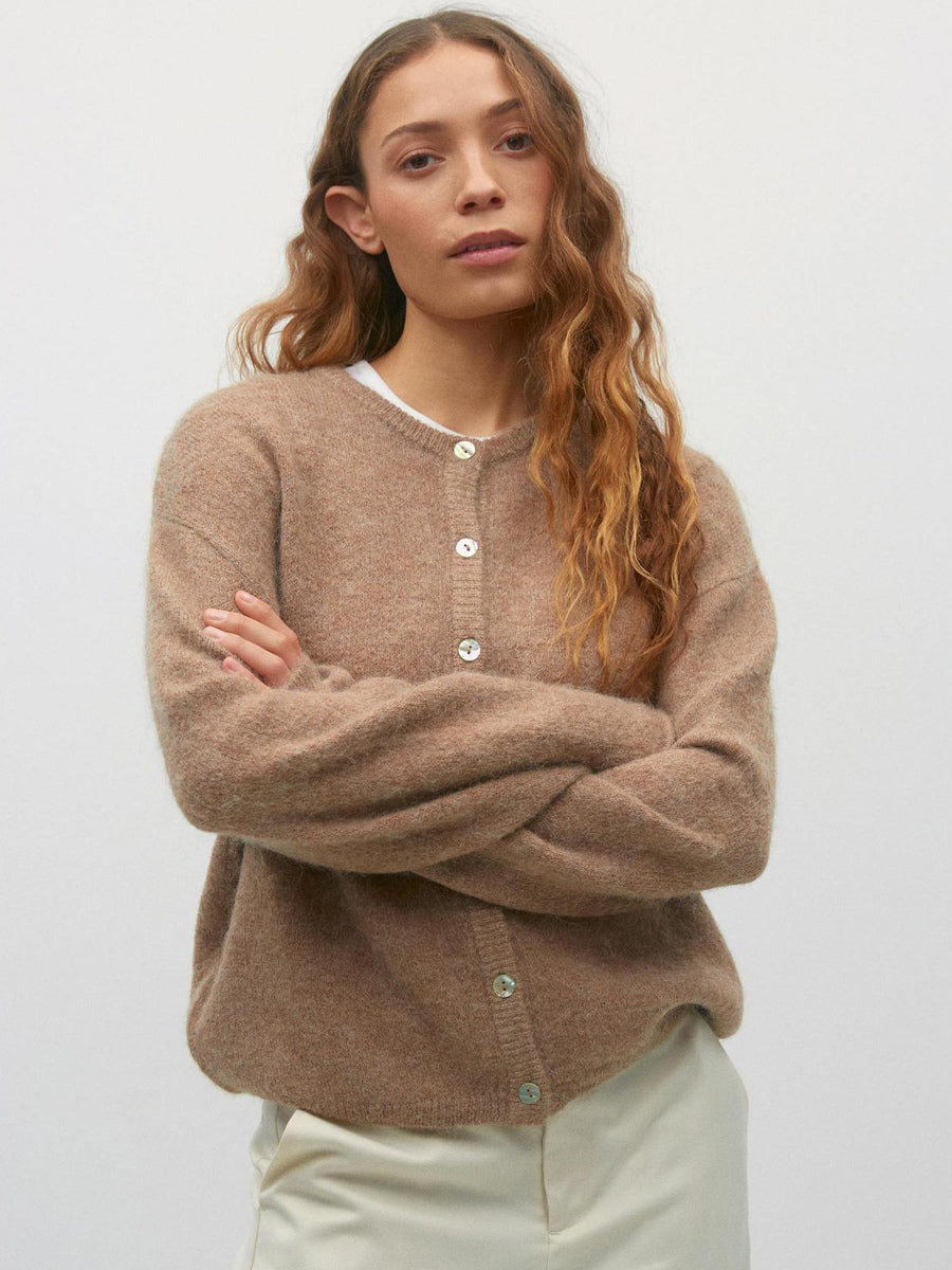 Crewneck Knit Basic Pullover Cardigan For Women 2026
