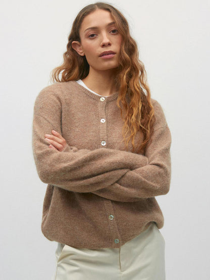 Crewneck Knit Basic Pullover Cardigan For Women 2026