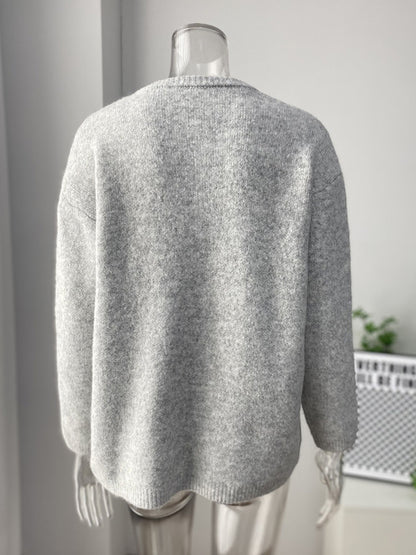 Crewneck Knit Basic Pullover Cardigan For Women 2026