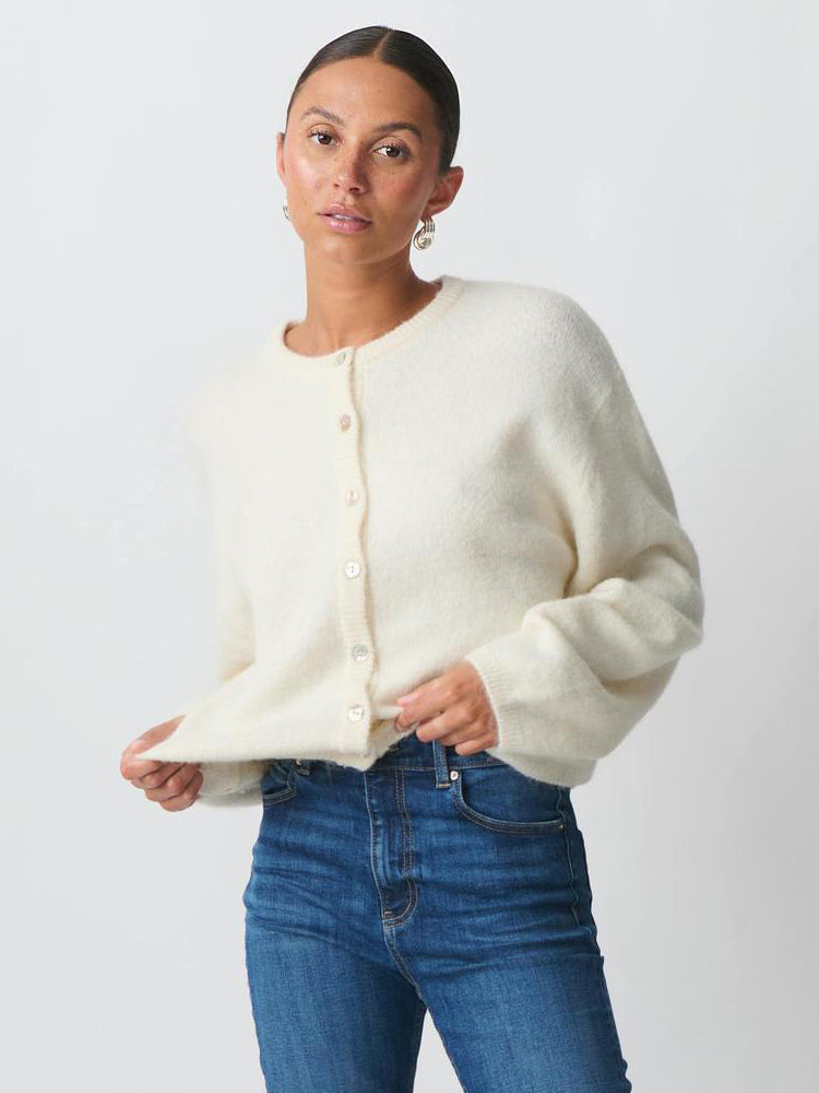 Crewneck Knit Basic Pullover Cardigan For Women 2026