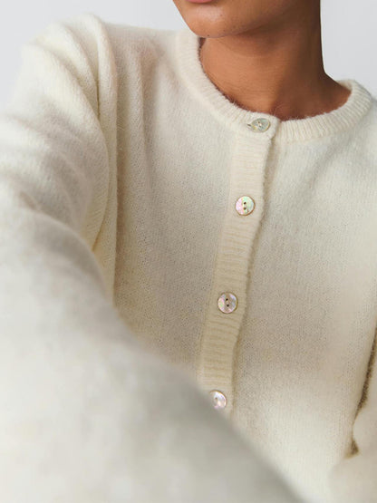 Crewneck Knit Basic Pullover Cardigan For Women 2026