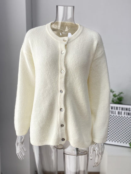 Crewneck Knit Basic Pullover Cardigan For Women 2026