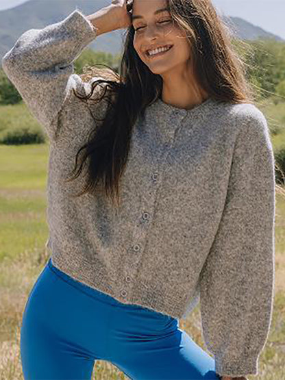 Knitted Cardigan Sweater With Drop Shoulder And Long Sleeve For Women 2026
