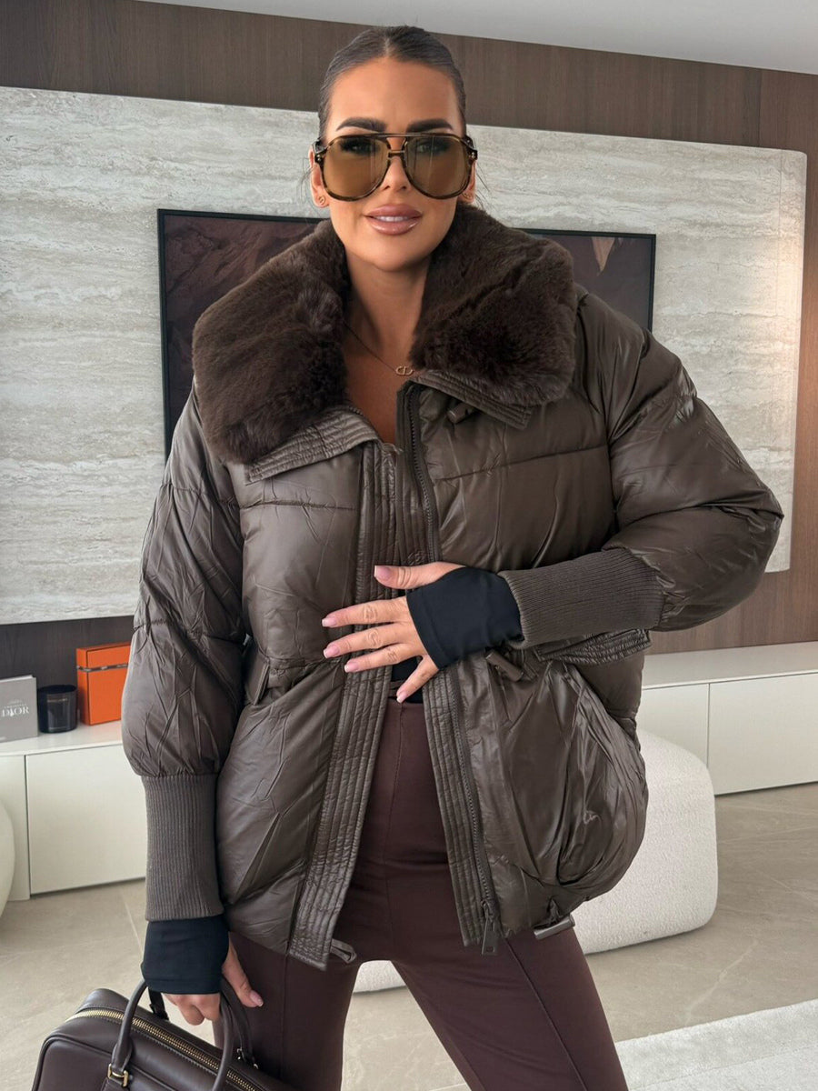 Cotton-padded Jacket Faux Fur Collar Warm Winter Coat For Women 2026