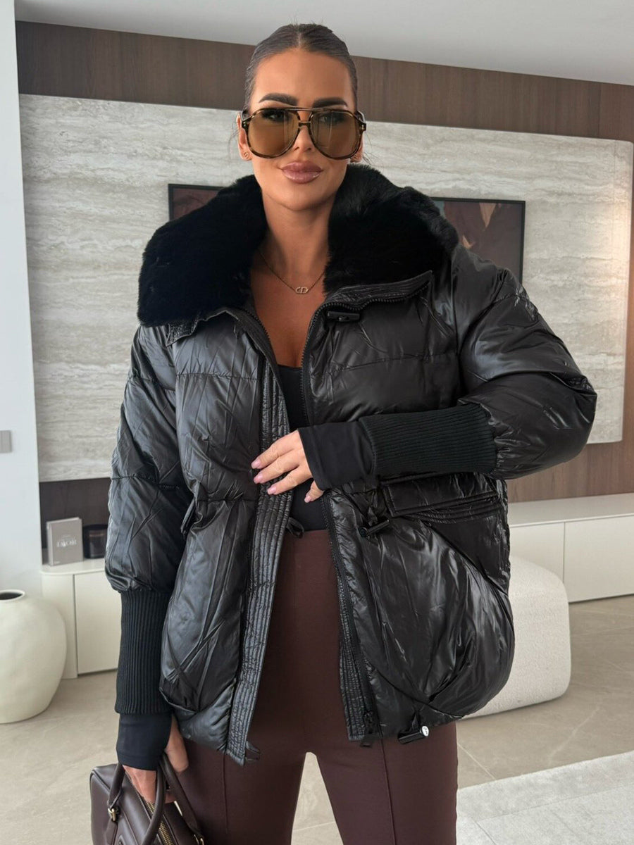 Cotton-padded Jacket Faux Fur Collar Warm Winter Coat For Women 2026