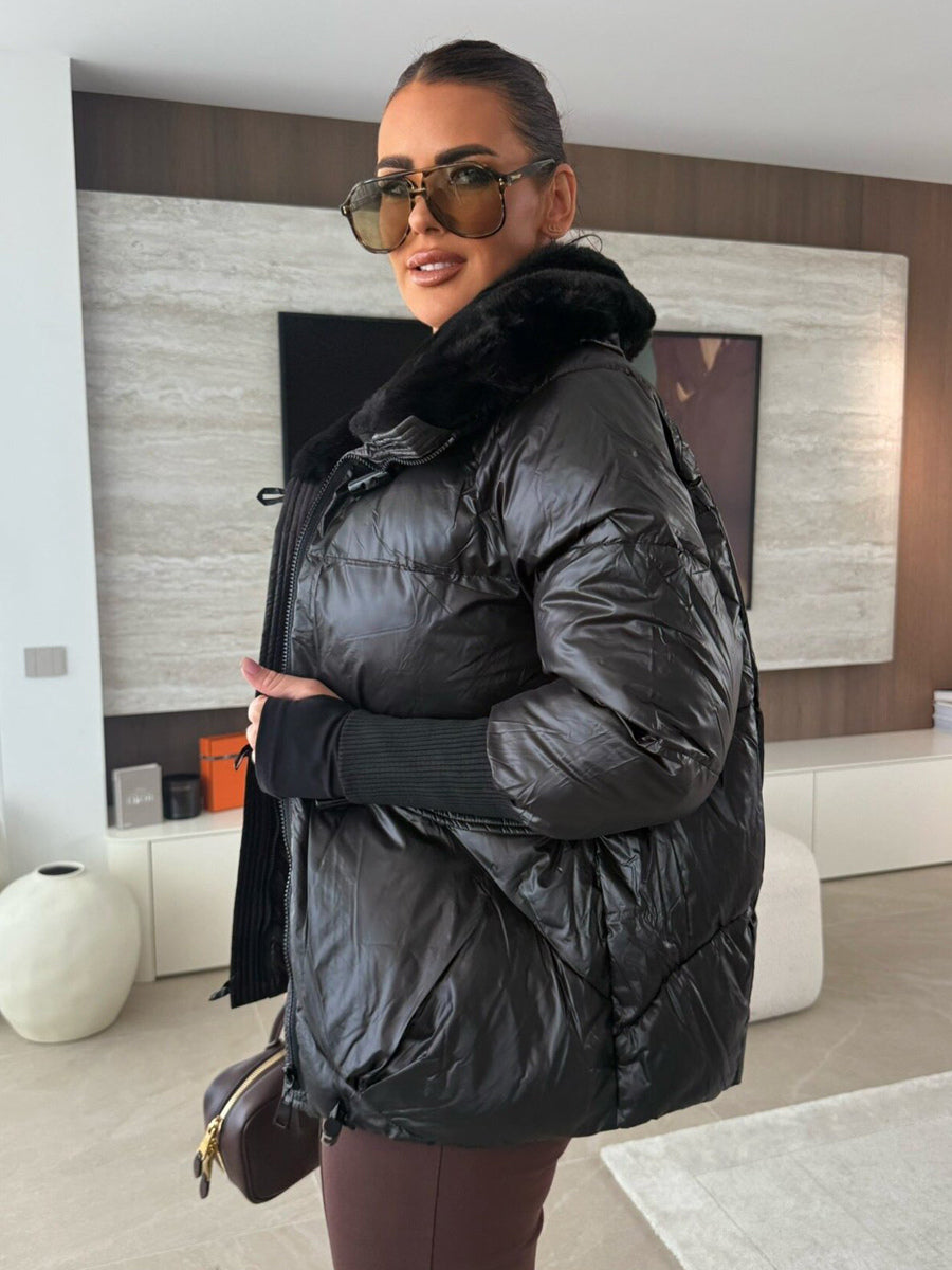 Cotton-padded Jacket Faux Fur Collar Warm Winter Coat For Women 2026